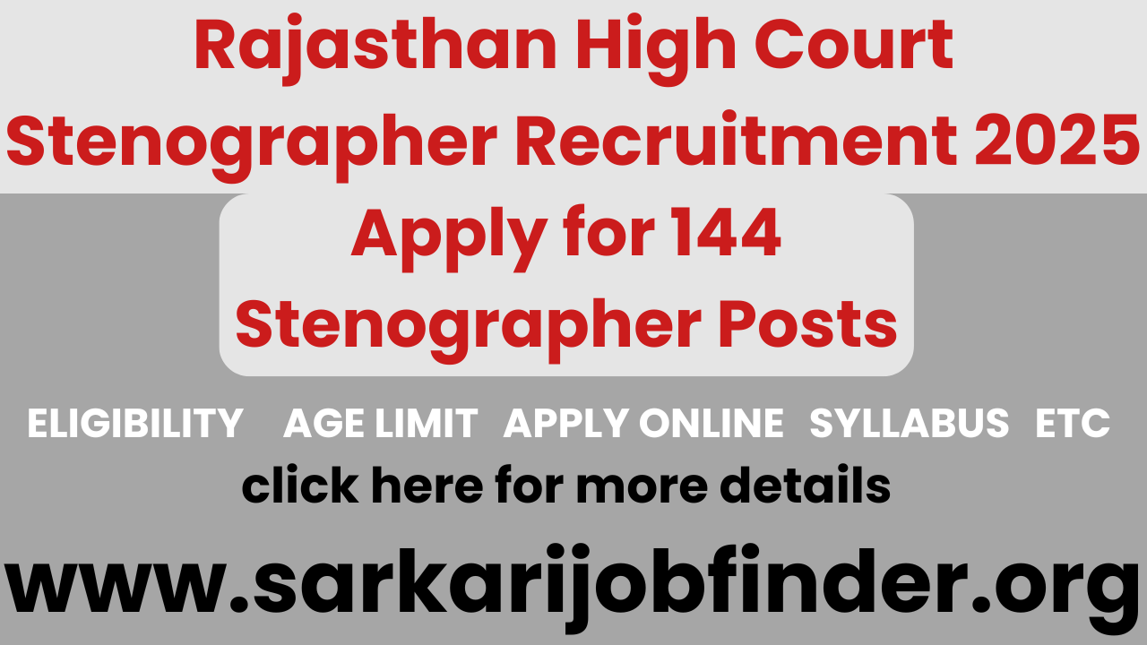 Rajasthan HC Steno Recruitment