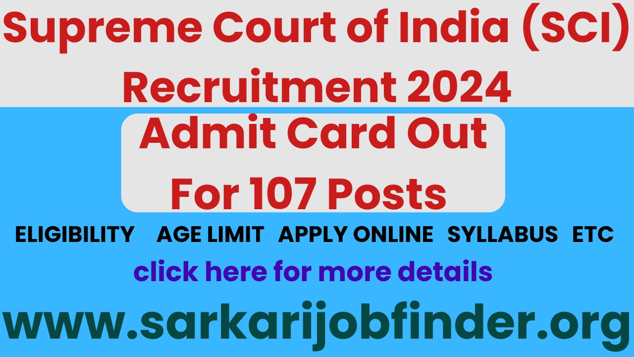 Supreme Court of India Admit Card Out