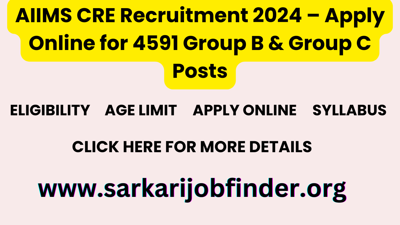 AIIMS CRE Recruitment 2024