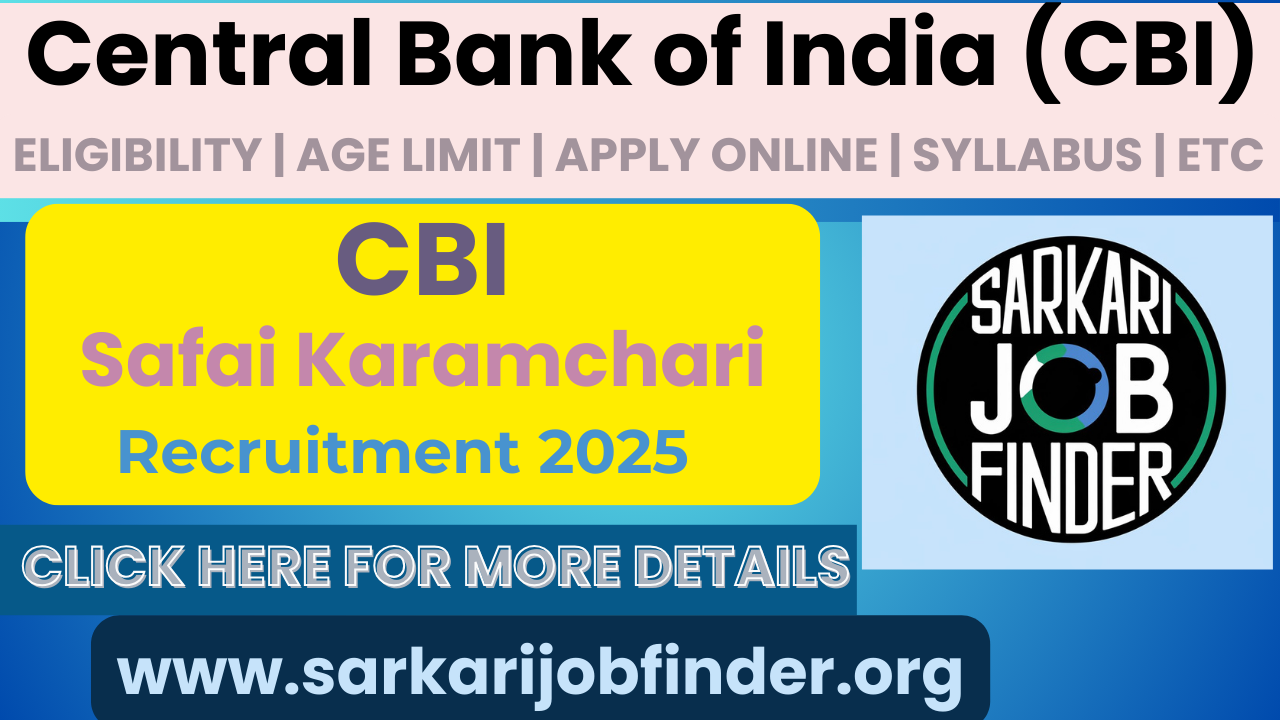 CBI Safai Karamchari Recruitment 2023