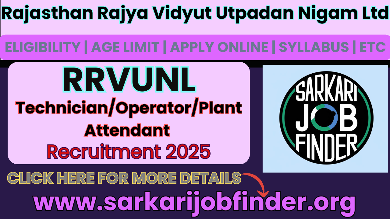 Rajasthan RVUNL Technician & Operator Recruitment 2025