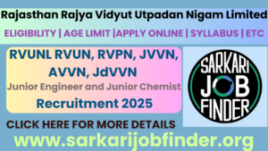 RVUNL Recruitment 2025: 271 Junior Engineer & Chemist Vacancies – Complete Details Inside!